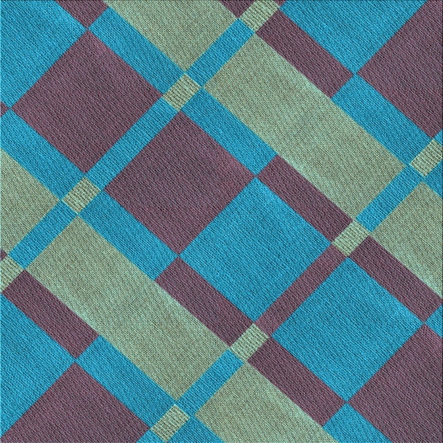 Ahgly Company Machine Washable Indoor Square Transitional Macaw Blue Green Area Rugs, 5' Square