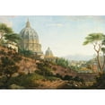 thumbnail image 2 of William Marlow 14x11 Black Ornate Wood Framed Double Matted Museum Art Print Titled: View of Saint Peter's, Rome, 2 of 5
