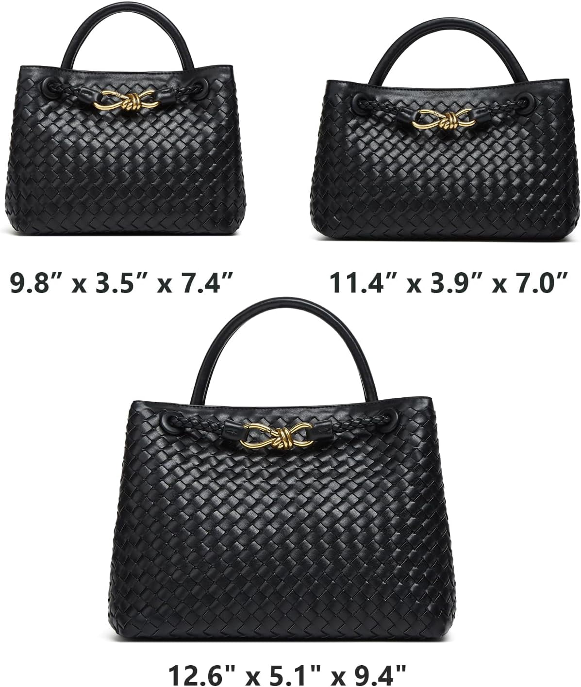 Woven Bags for Women Bowknot Tote Hobo Shoulder Crossbody Bags PU Leather Handwoven Woven Purse
