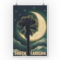 thumbnail image 2 of South Carolina, Palmetto Moon and Palm (9x12 Wall Art Print, Home Decor), 2 of 3