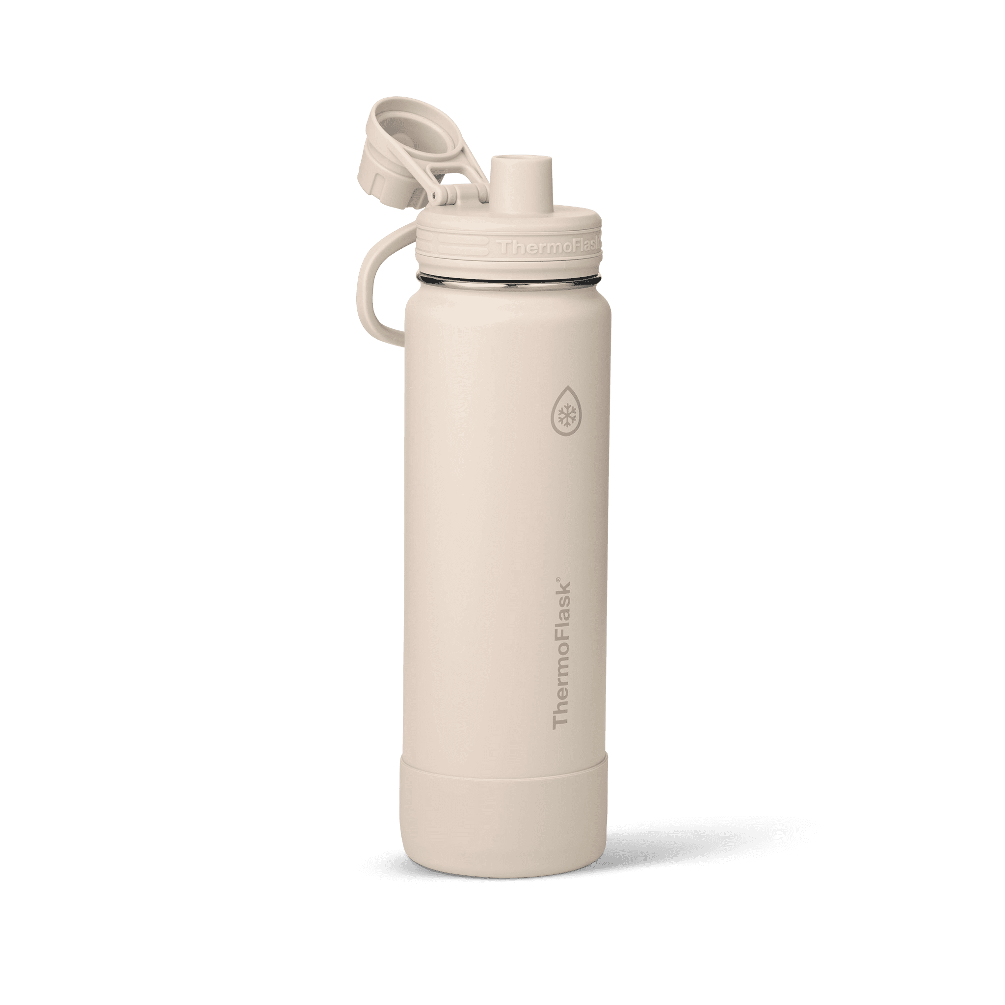 ThermoFlask Classics Insulated Stainless Steel Water Bottle with Leakproof Spout Lid, 24 oz, Sand