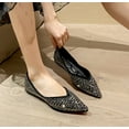 thumbnail image 3 of Women's Rhinestone Pointed Toe Ballet Flats, Soft Memory Foam Insole, Non-Slip Comfortable Dress Flats for Commuter & Casual Wear, 3 of 10