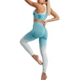 thumbnail image 2 of Afdoent Women 2 Piece Workout Sets Gradient Yoga Clothing Set Fashion Outdoor Running Fitness Wear Tight Sportswear Activewear, 2 of 4