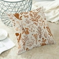 thumbnail image 4 of Fall Pillow Covers 20x20 Inch Set of 2,Burnt Orange Wild Flower Plant Throw Pillows Case,Seasonal Floral Outdoor Decorative Square Linen Farmhouse Decor Cushion Covers for Home Sofa Bed Couch, 4 of 6