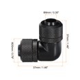 thumbnail image 2 of Soft Tube Compression Fittings 9.5 x 12.7mm 90 Degree Hose Rotary Elbow Black PC Water Cooling System, 2 of 4