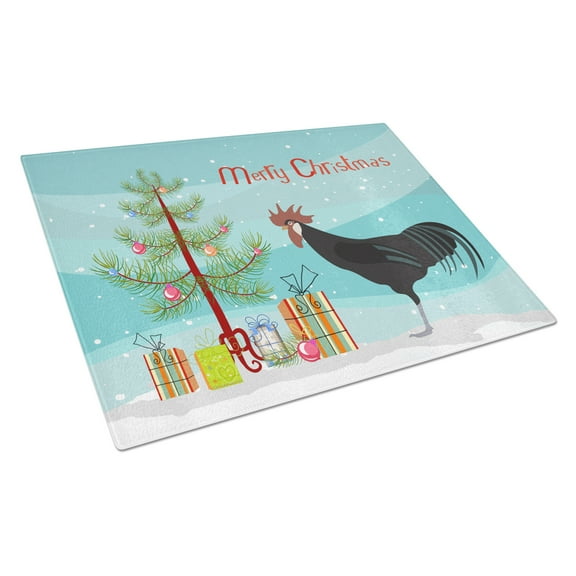 Caroline's Treasures Minorca Ctalalan Chicken Christmas Glass Cutting Board Large