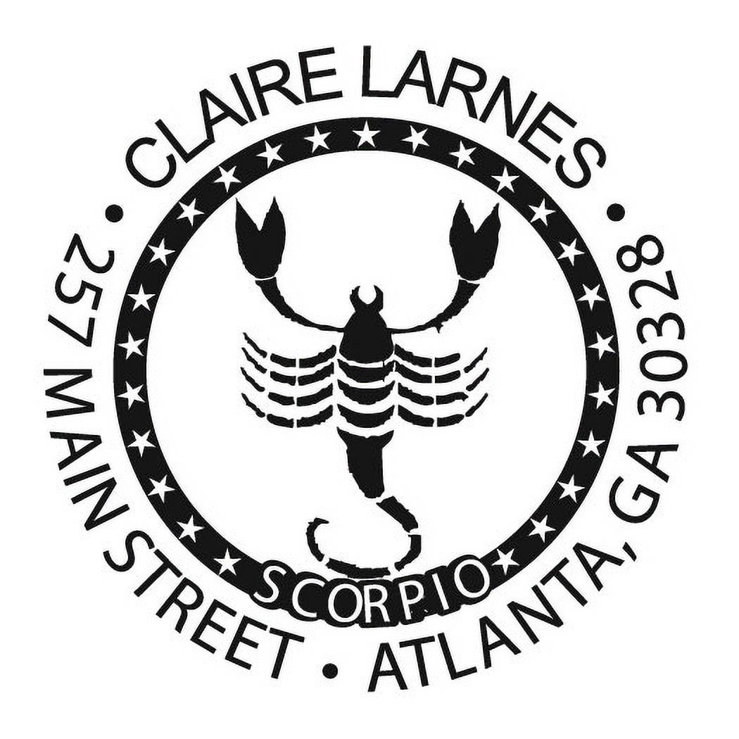 Personalized Round Self-Inking Rubber Stamp - Scorpio