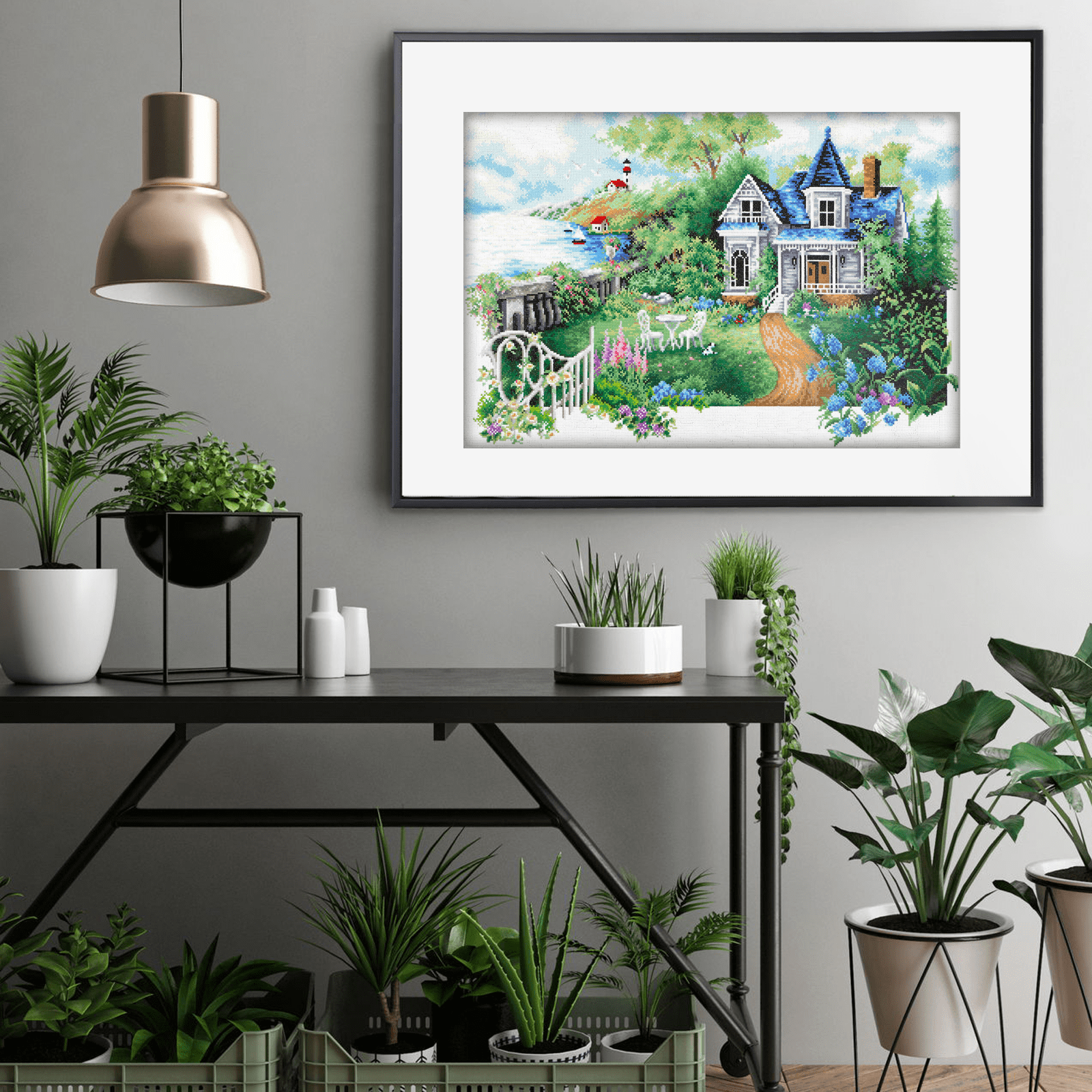 Diamond Dotz Summer Hideaway Landscape Diamond Painting Kits for Adults - Diamond Art Kits a Relaxing Creative Craft Kit with Dotz Gems 24"x35.4"