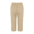 thumbnail image 5 of Outfmvch Linen Capri Pants for Women Women High Waisted Wide Leg with Pockets Boho Pants for Women 2026 Cropped Linen Pants Women Gauchos for Women Pull On Elastic Loose Fit Wide Leg Beige S-5XL, 5 of 5
