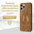 thumbnail image 2 of Case Yard Wooden Case Outside Soft TPU Silicone Slim Fit Shockproof Wood Protective Phone Cover for Girls Boys Men and Women Supports Wireless Charging Wolf Face Full Design case for iPhone-11-Pro-Max, 2 of 7