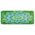 thumbnail image 1 of Mandala Kitchen Mat, Grand Leaf Forms of Nature and Theme Green Boho Style Floral Print, Plush Decorative Kitchen Mat with Non Slip Backing, 47" X 19", Green Blue, by Ambesonne, 1 of 1