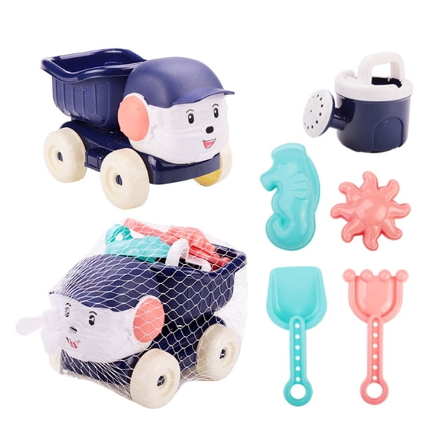 6Pcs Summer Beach Water Toy Car Children Digging And Playing With Sand Shovel Hourglass Set Toy