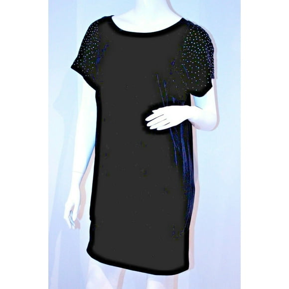 7 SEVEN FOR ALL MANKIND Diamond SHOULDER Dress VELOUR Velvet STUDDED ( S )