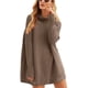 thumbnail image 1 of Suéter de punto suelto con cuello alto para mujer, moda europea y americana, 1 of 6