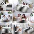 thumbnail image 5 of 3 Piece Black Grey White Duvet Cover Set California King,Microfiber Comforter/Quilt Cover with Corner Ties and 2 Pillowcases,Farmhouse Ombre Color Modern Simple All Season Bedding with Zipper Closure, 5 of 8