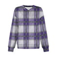 thumbnail image 2 of ZUKMRJPC Women's Vintage Plaid Sweatshirts Long Sleeve V Neck Fleece Pullover Sweatshirt Casual Lightweight Loose Fit Fall Warm Tops, 2 of 5