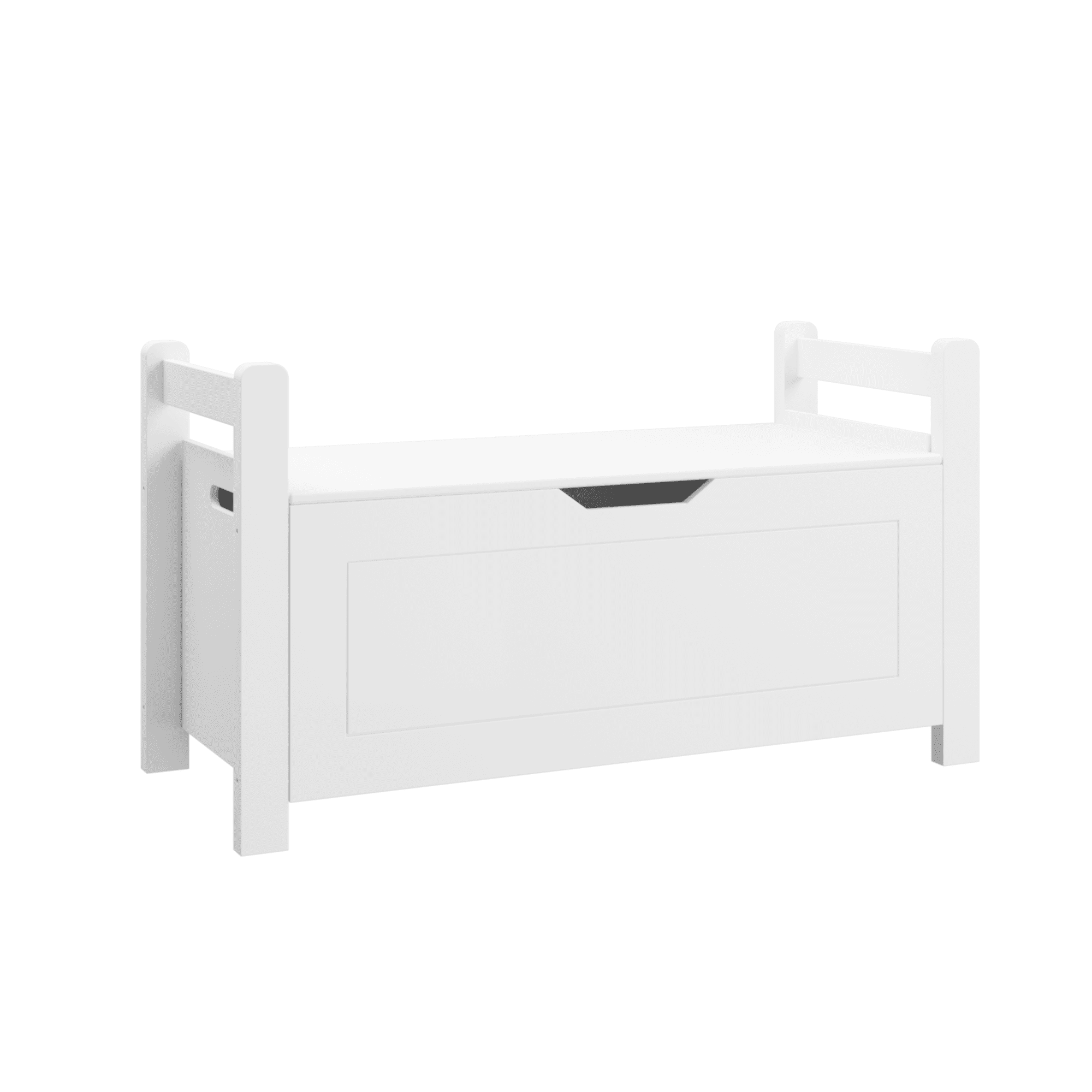 Toy Box for Girls & Boys, Wooden Toy Storage Chest for Kids 150 lbs, Porch Entryway Storage Trunk for Toy Clothes Bedroom Living Room, White