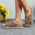 thumbnail image 4 of GJPBGK Women Sandals Women Double Buckle Slide Sandals Comfortable Cushion Insole Non-Slip Rubber Sole Good for Shopping, Parties & Casual Outings, 4 of 6