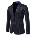 thumbnail image 2 of Abrigo de hombre de manga larga estampado con un botón decorativo informal para hombre Pompotops oipoqjl22058, 2 of 4
