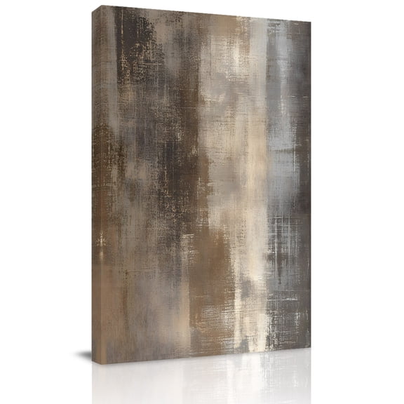 Canvas Wall Art, Brown Ombre Framed Canvas Prints for Hallway Living Room, Modern Abstract Art Oil Painting Extra Large Gallery Wrapped Wall Decor for Home Office, Gifts, 20"x30" Ship Next Day
