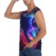 thumbnail image 3 of Balery Cosmic Cat Psychedelic Journey Camisetas sin mangas para hombre, absorbe la humedad y protege contra el mal olor.-3X-Large, 3 of 7