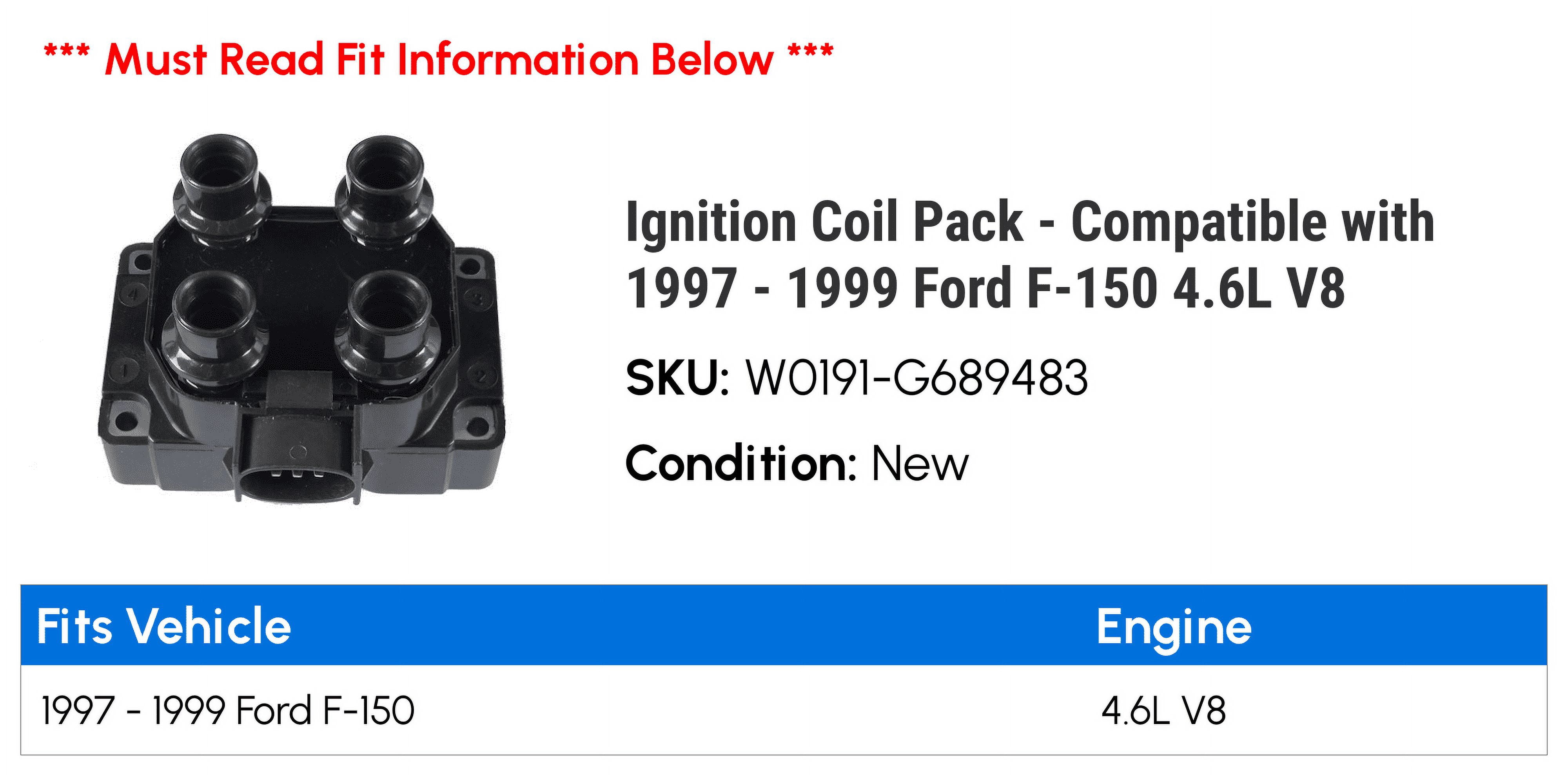 Ignition Coil Pack - Compatible with 1997 - 1999 Ford F-150 4.6L V8 1998