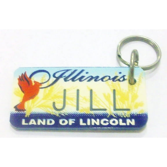 Illinois Land of Lincoln "Jill" Keychain, Key Holder, Key Ring New