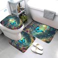 thumbnail image 3 of Bathroom Rugs Sets 3 Piece - Enchanted Forest Butterfly A Absorbent Non Slip Bath Mats, U-Shape Toilet Lid Cover, Contour Mat, Soft Washable Shower Mats Bath Rug Mat for Bathroom Tub Toilet, 3 of 7