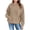 Khaki, variant on QQAMB Cute Hoodies for Teen Girls Trendy Preppy Waffle Hooded Sweatshirts Oversized Long Sleeve Teen Girl Clothes,7-8Years