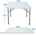 thumbnail image 2 of ZenSports 3FT Portable Folding Camping Table White Plastic Utility Table for Picnic Party, 2 of 11