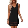 DailyTrove Women's V-Neck Sleeveless Mesh Overlay Mini Dress, Casual ...