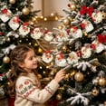 thumbnail image 7 of 24 Pack Wooden Santa Claus Garland Banner with Vintage Faces and Jute String, 24 Pieces, Rustic Wood, for Home Mantle, Christmas Decoration, 7 of 7