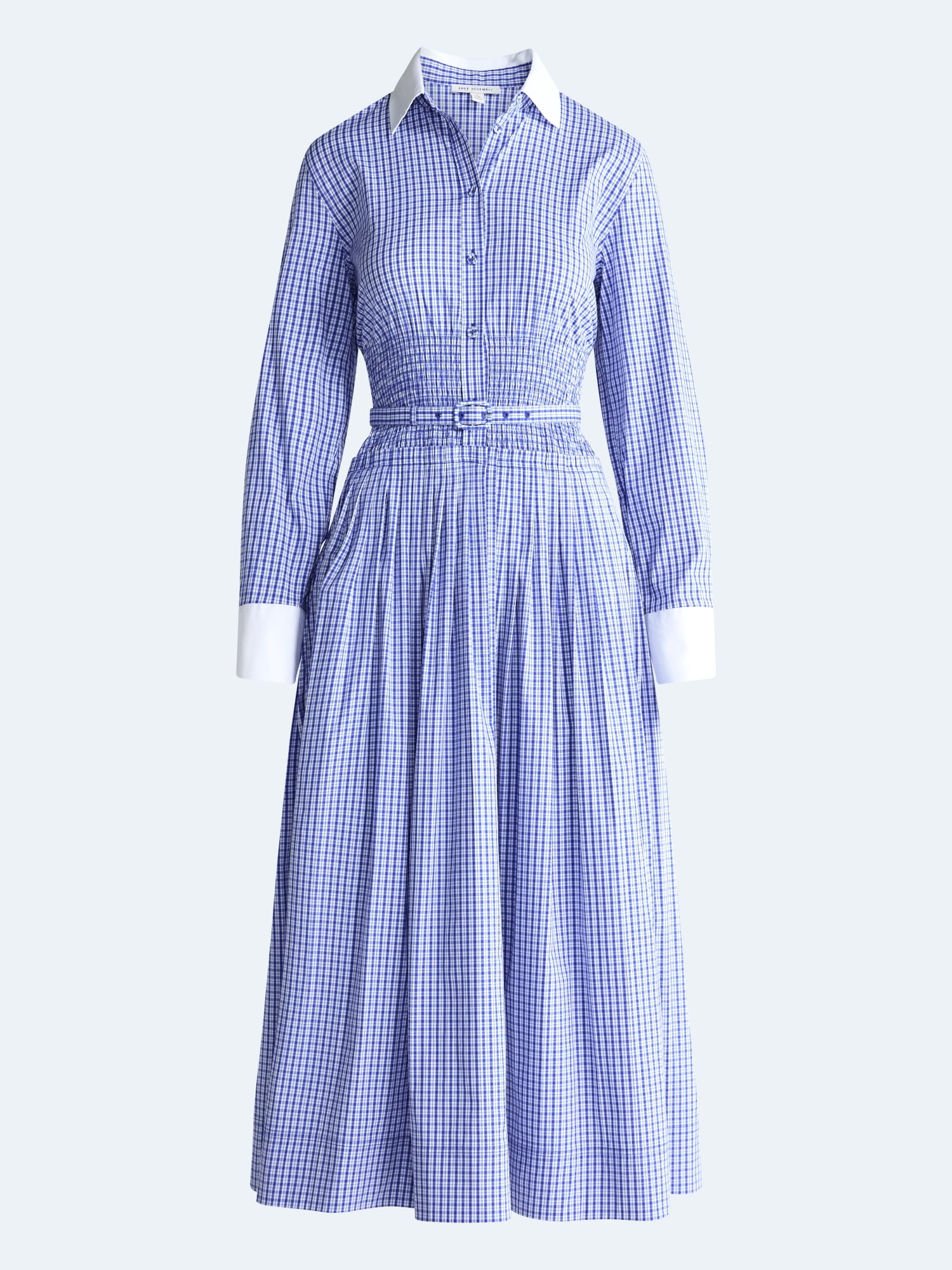 Free Assembly Women’s and Women's Plus Smocked Gingham Shirtdress, XS-4X