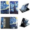 "Starry Night tablet case 8 inch  for Ellipsis 8"" 8inch android tablet cases 360 rotating slim folio stand protector pu leather cover travel e-reader cash slots"