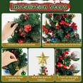 thumbnail image 6 of Ninonly 24 Inch Tabletop Mini Christmas Tree, Artificial Small Xmas Pine Tree with 30 LED Lights, Linen Base, Red Fruits, Christmas Balls, Bowknot, Star Tree Topper, 6 of 7