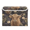 thumbnail image 7 of Yayeee Collapsible Cube Storage Bin with Lid Fabric Closet Decorative Basket with Handles, Cows and Flowers, 7 of 7