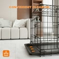 thumbnail image 4 of Barara King Dog House,Pet House,Dog Crate, 48 Inch Large Dog Cage with Divider and Plastic Leak-Proof Pan Tray, Double Door Folding Metal Wire Cage, 4 of 12