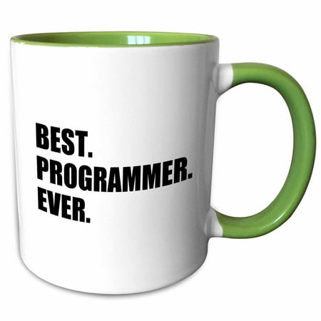 3dRose Best Programmer Ever, fun gift for talented computer programming, text - Two Tone Green Mug,