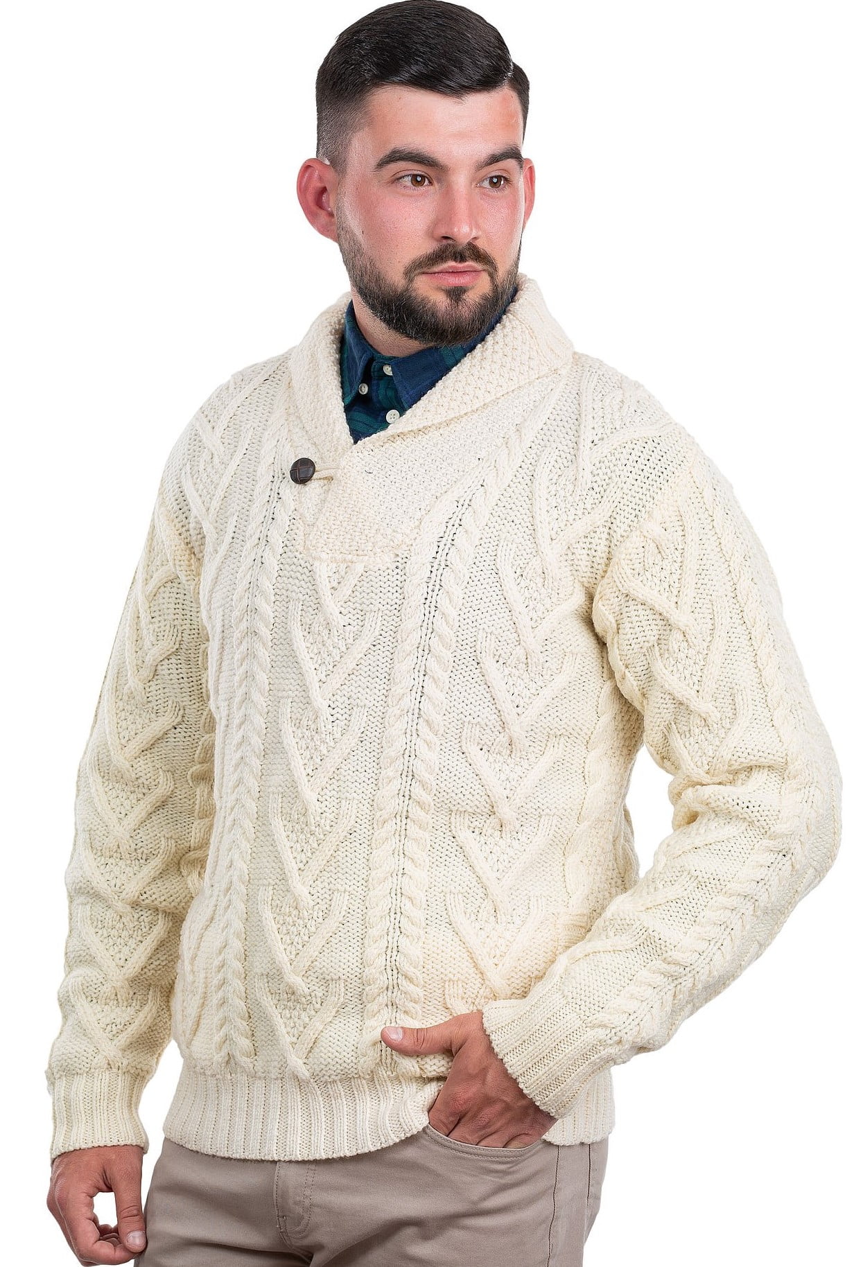 shawl neck jumper