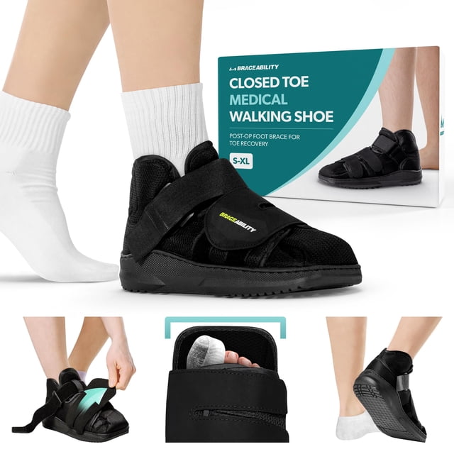 Zapatos médicos para caminar BraceAbility con punta cerrada para adultos