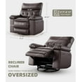 thumbnail image 2 of IDEALHOUSE Sofa Bed Brown Swivel Rocker Recliner Chair with Massage and Heat, Modern PU Recliner with Cup Holders, Side Pocket for Living Room Bedroom, 360 Degree Reclining Sofa, 2 of 8