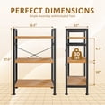 thumbnail image 4 of Atilioo 3 Tiers Bookcase, Wood Bookshelf Tall Display Shelves Storage Organizer for Bedroom, Living Room & Home Office, Yellow, 4 of 9