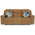 thumbnail image 2 of Damon Manual Reclining Sofa, Camel Brown Polyester, 2 Pillows, 86 Inch, 2 of 5