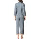 thumbnail image 3 of INSPIRAR CHIC Conjunto de Pijama de Satén de Manga Larga con Botones y Encaje para Mujeres, Camisa y Pantalones, Azul S, 3 of 5