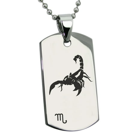 Gold Aquarius Zodiac Charm - Stainless Steel Scorpio Astrology Zodiac Sign Engraved Dog Tag Pendant