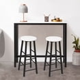 thumbnail image 3 of Gymax 47'' Pub Dining Table Industrial Bar Height Bistro Table w/ Faux Marble Top White, 3 of 10