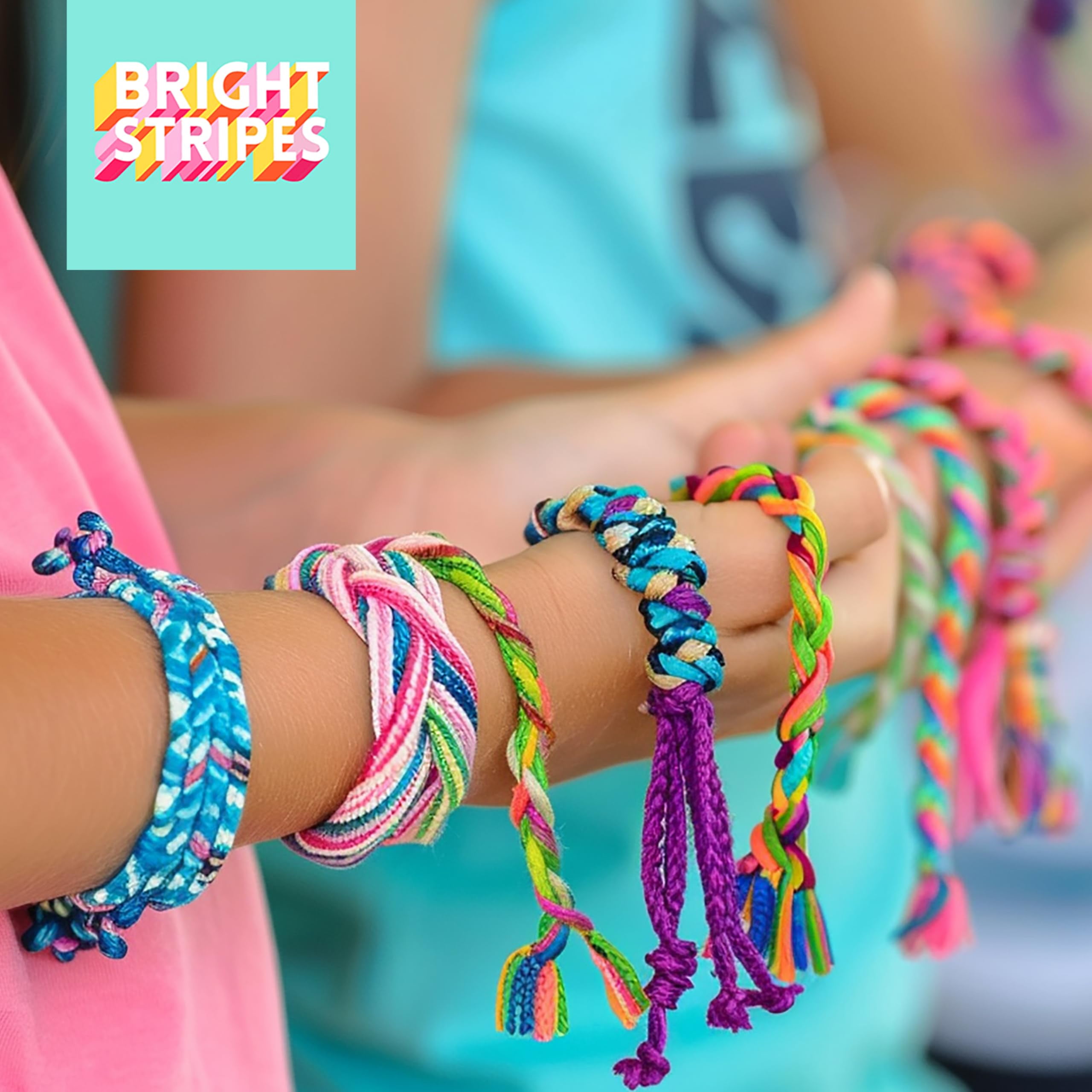 Bright Stripes Dial-A-Design Bracelet Maker DIY Jewelry Craft Kit for Kids, Multicolor