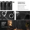 thumbnail image 3 of 100% Blackout Curtains Silver Waves Lines Grommet Thermal Insulated Curtains for Living Room Bedroom Patio Door,Black,W37 x L54 inch (4 Panels), 3 of 9