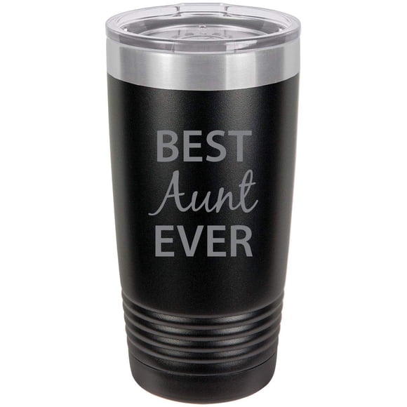 Best Aunt Ever Stainless Steel Engraved Insulated Tumbler 20 Oz Travel Coffee Mug, Black