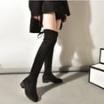 thumbnail image 6 of asdoklhq Boots Under $15,Women's Long Tube Round Toe Zipper Bare Boots Square Heel Long Booties Shoes, 6 of 9